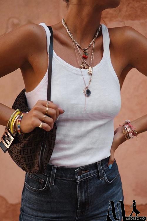 MidiSono - Knit Sleeveless Tank Top