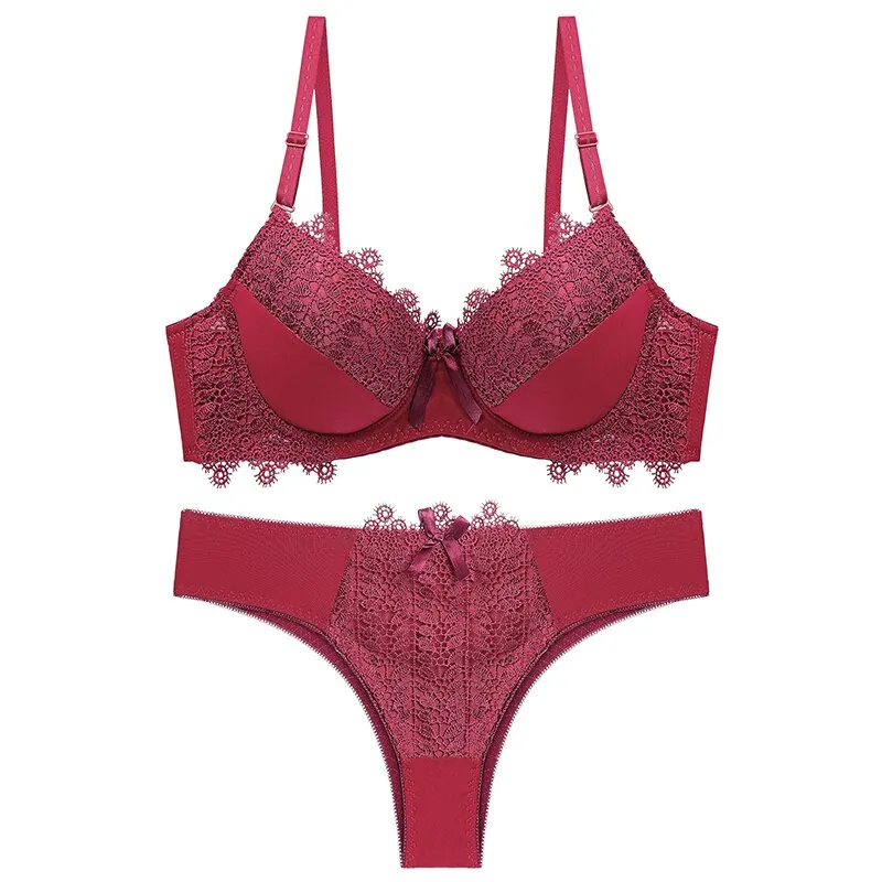 Lenceria Push Up Bra and Panty Set Underwire Plus Size Lingere Underwear Women Set Ensemble Lingerie Femme Hot Women's Intimates