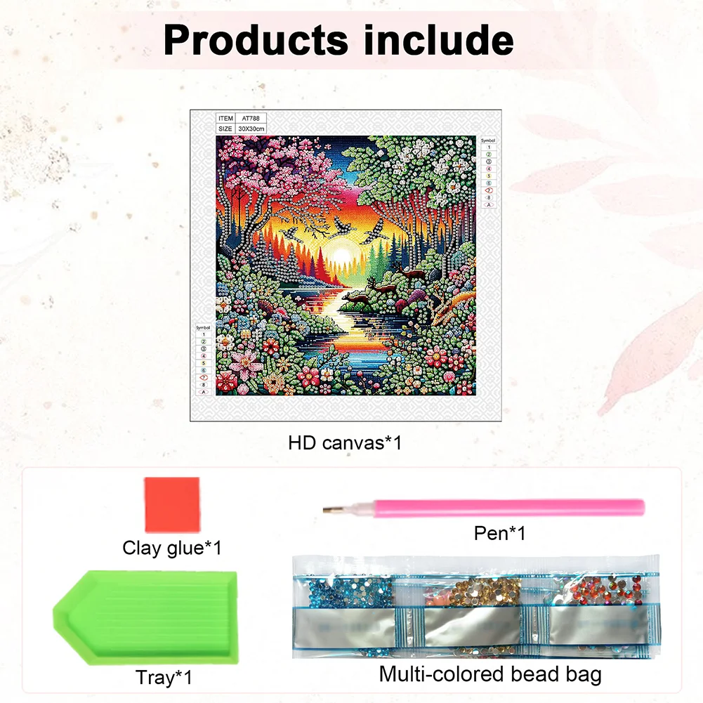 Diamond Painting - Partial Special Shaped Drill - Flower Tree(Canvas|30*30cm)
