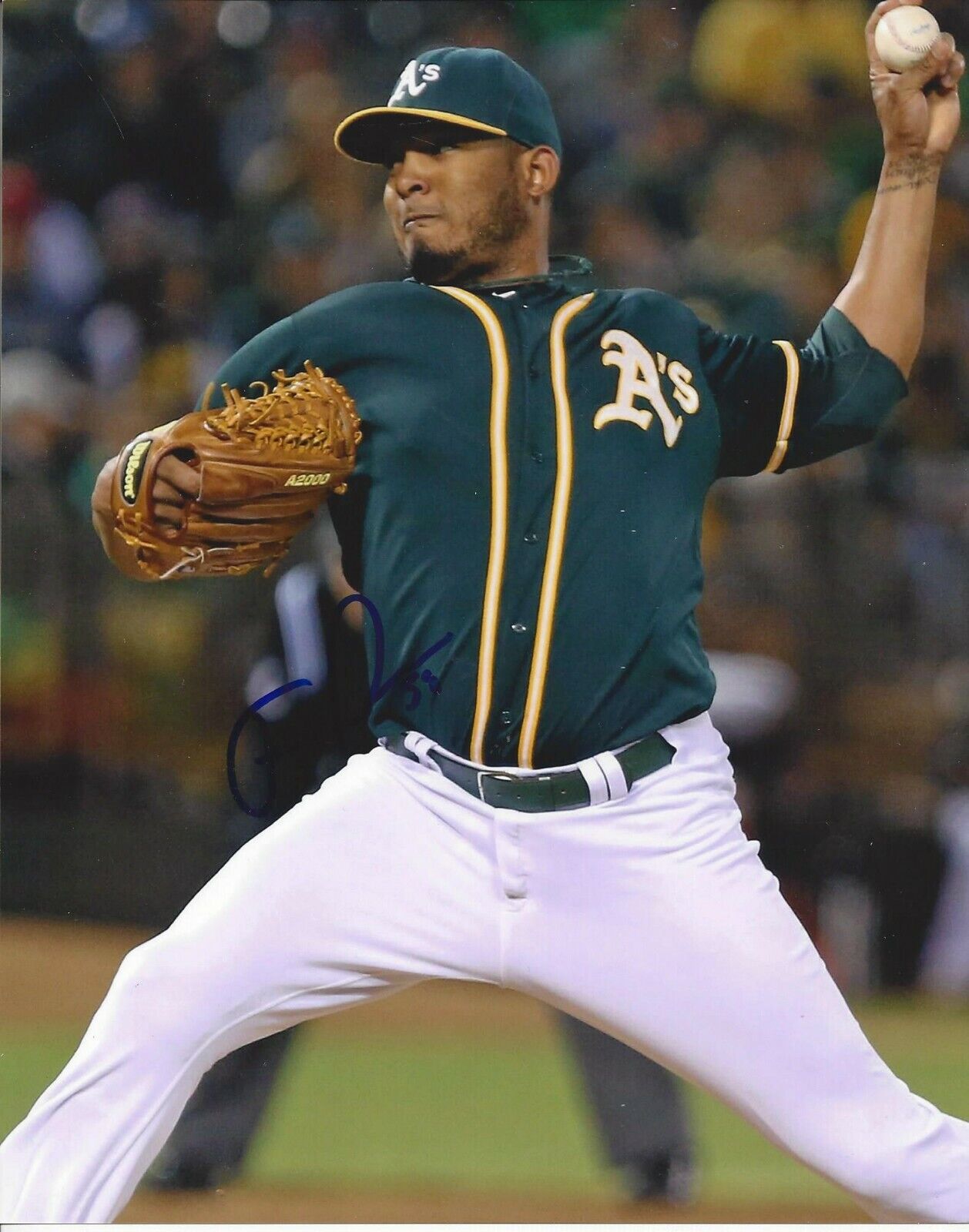 Fernando Abad autographed 8x10 Oakland Athletics#S863