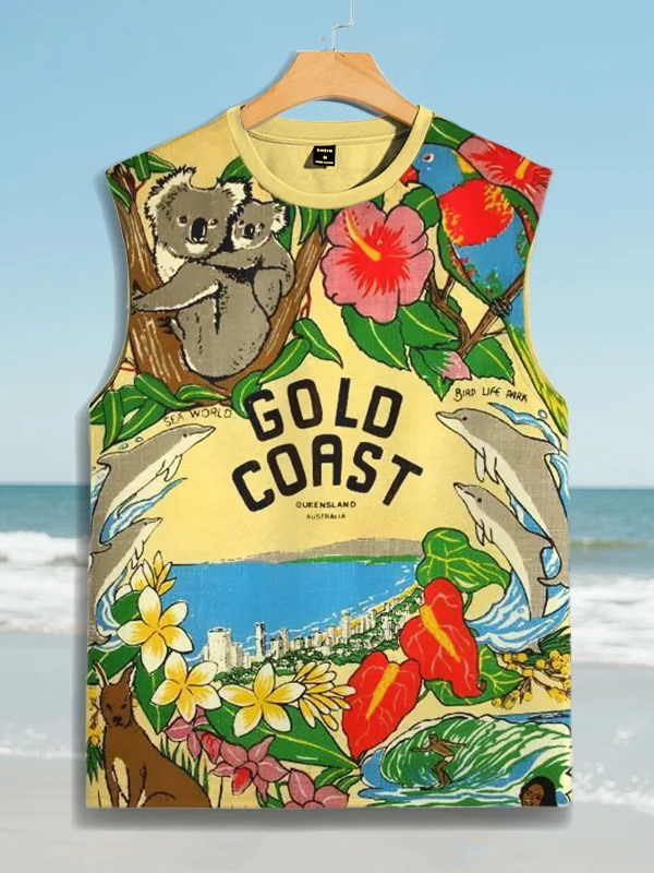 Men's Gold Coast Animal And Natural Scenery Patterns Tank Top