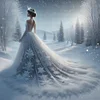 Snow Dress Girl-11CT Stamped Cross Stitch 45*45cm