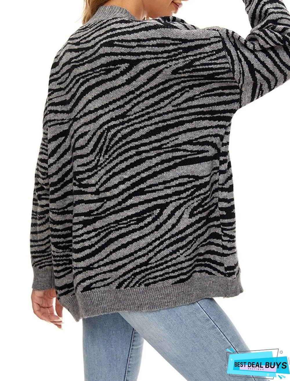 Autumn and Winter Loose Single-Breasted Pocket Knitted Cardigan