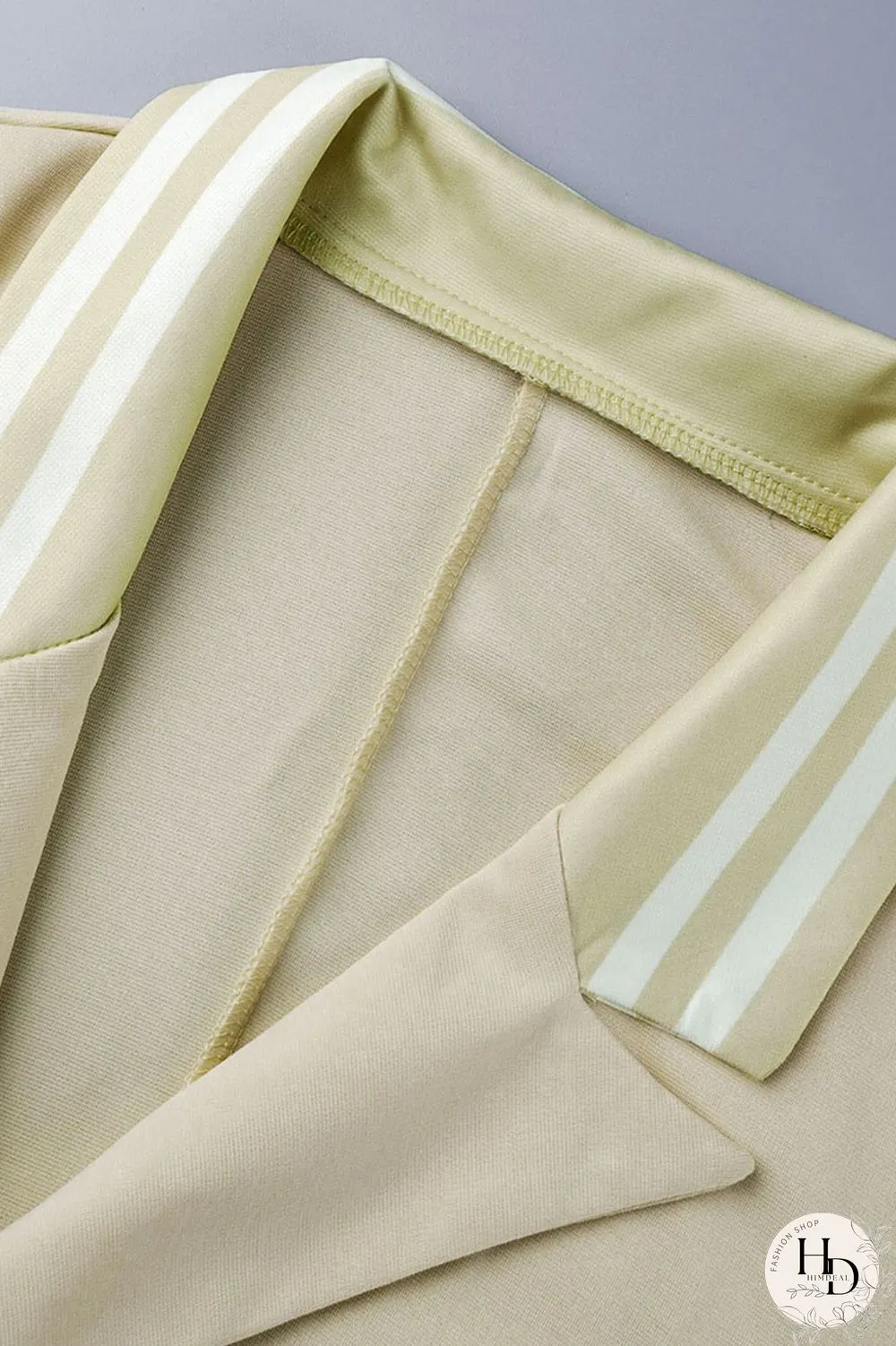 Khaki Casual Solid Patchwork Buttons Turn-back Collar Long Sleeve Two Pieces