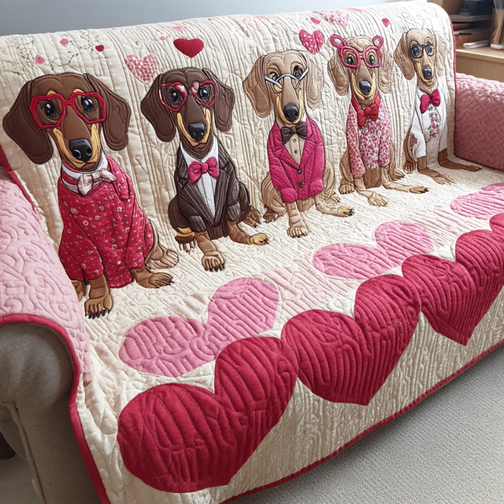 Doxie Love Quilted Sofa Cover NCU0TD2170 everthome