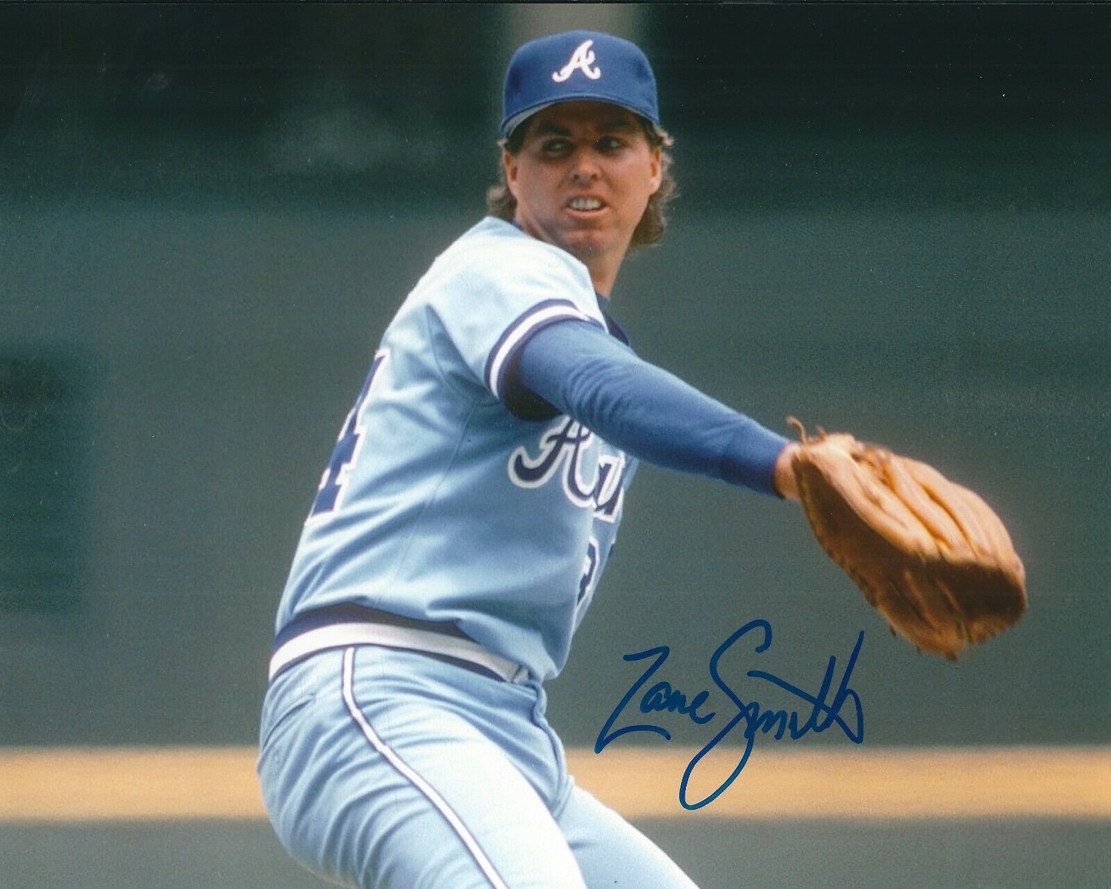 Signed 8x10 ZANE SMITH Atlanta Braves Photo Poster painting- COA