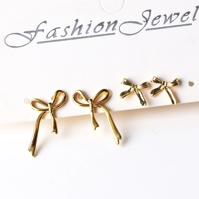 1 Pair Minimalist Classic Style Commute Bow Knot Plating Copper Brass White Gold Plated Gold Plated Ear Studs