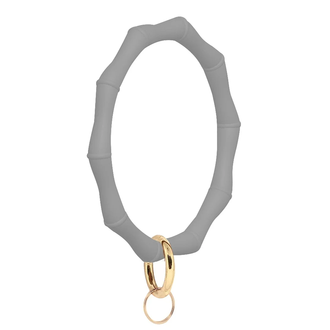 Dvacaman Hot Sale Big O Shaped Silicone Loop Wrist Key Ring Keychain with Gold O Clasp Round Key Wrist Strap Accessory Wholesale