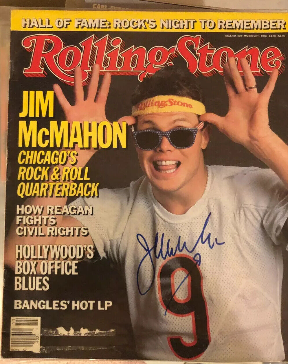 JIM MCMAHON CHICAGO BEARS ROLLING STONE Signed Autographed