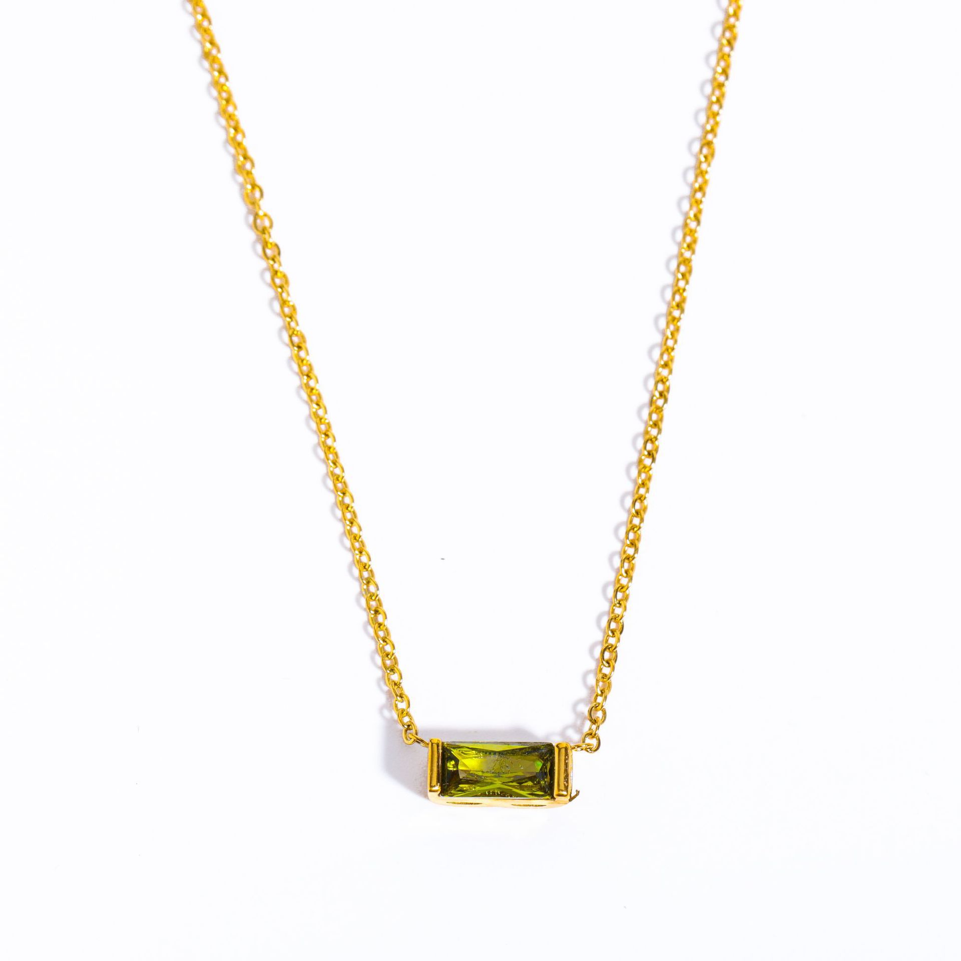 Women's Square Crystal Pendant Necklace