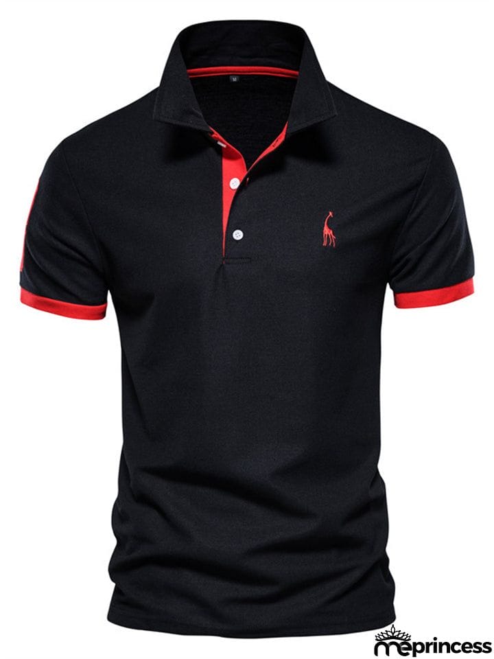 Men's Casual Slim Fit Short Sleeve Polo Shirt