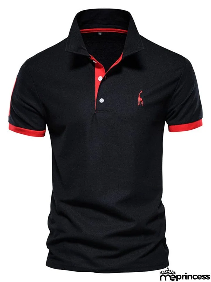 Men's Casual Slim Fit Short Sleeve Polo Shirt