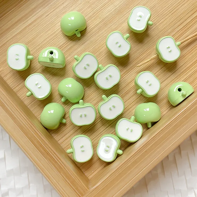 Mini 3D Metal Apple Beads for DIY Jewelry