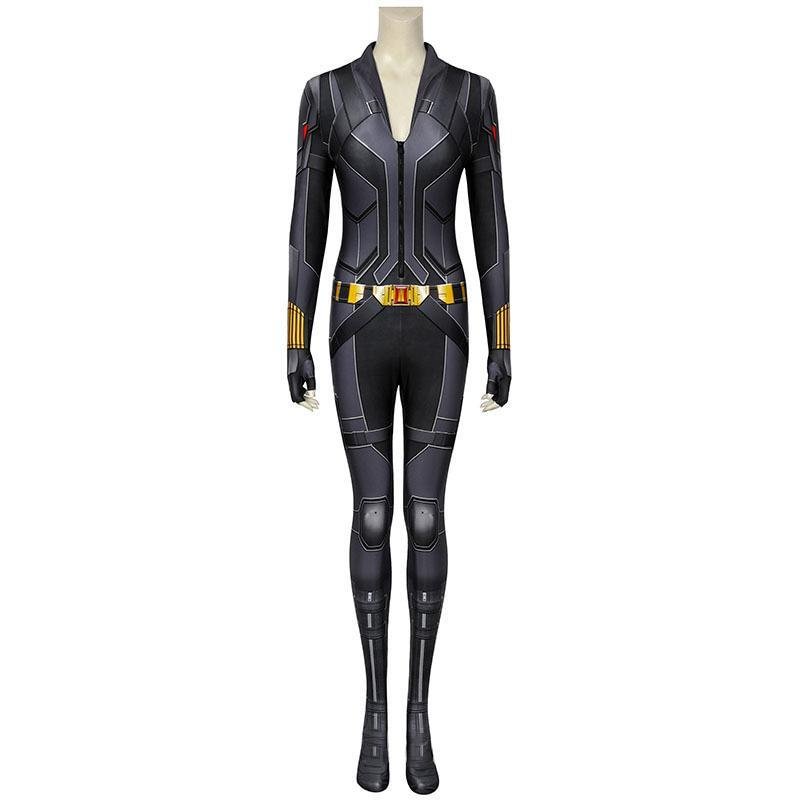 Black Widow Cosplay Costume Jumpsuit for Woman Carnival Tight Suit Sexy Long Slleve Bodysuits Party Clothes
