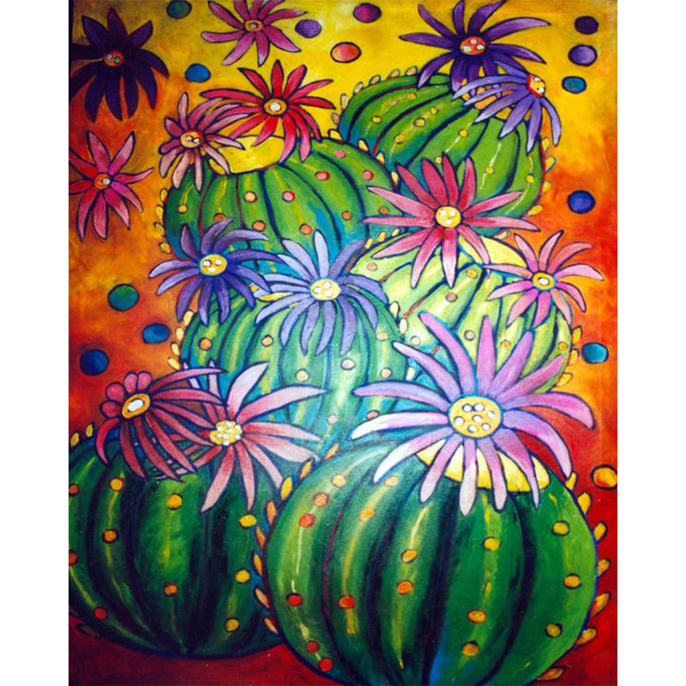 

30*40CM - Round Drill Diamond Painting - Cactus, 501 Original