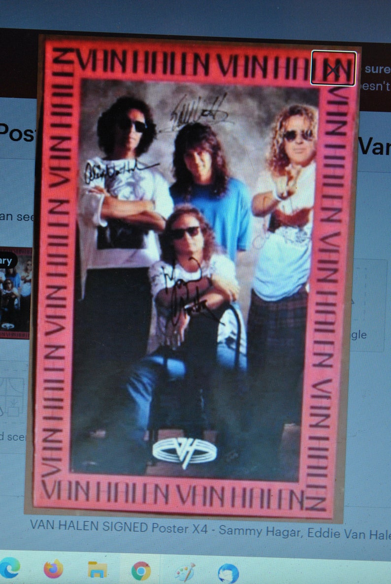 VAN HALEN SIGNED Poster X4 Sammy Hagar, Eddie Van Halen ++ 23X 35 wcoa