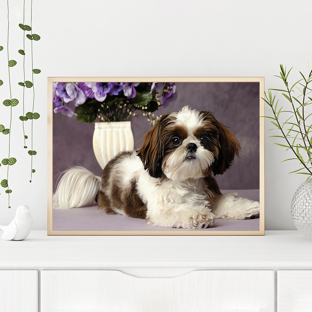 

(Multi-Size) Cute Dog - Round/Square Drill Diamond Painting - 40*30CM, Round diamond 30*40cm, 501 Original