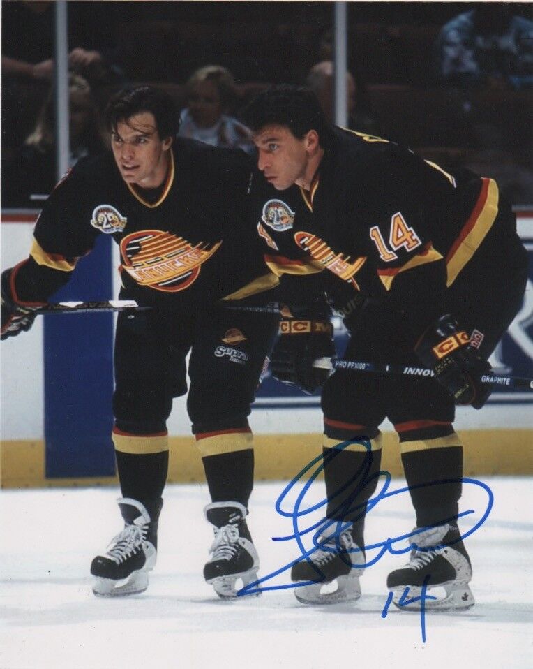 Vancouver Canucks Geoff Courtnall Signed Autographed 8x10 Photo Poster painting COA