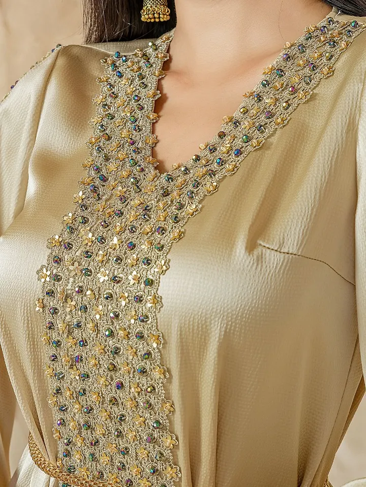 evening dress penang Penang-colored Lace Hand-beaded Evening Dress