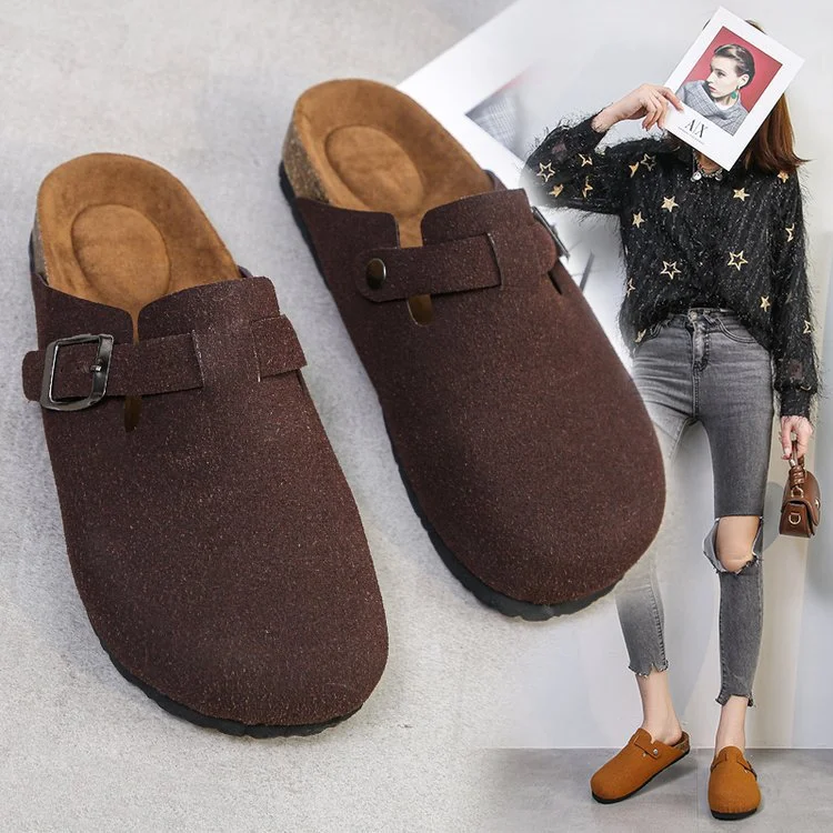 Yyvonne Slippers Summer New Women's Flat Bottom Leisure Lazy Half Drag Wearing Frosted Personality Big Head Women's Shoes