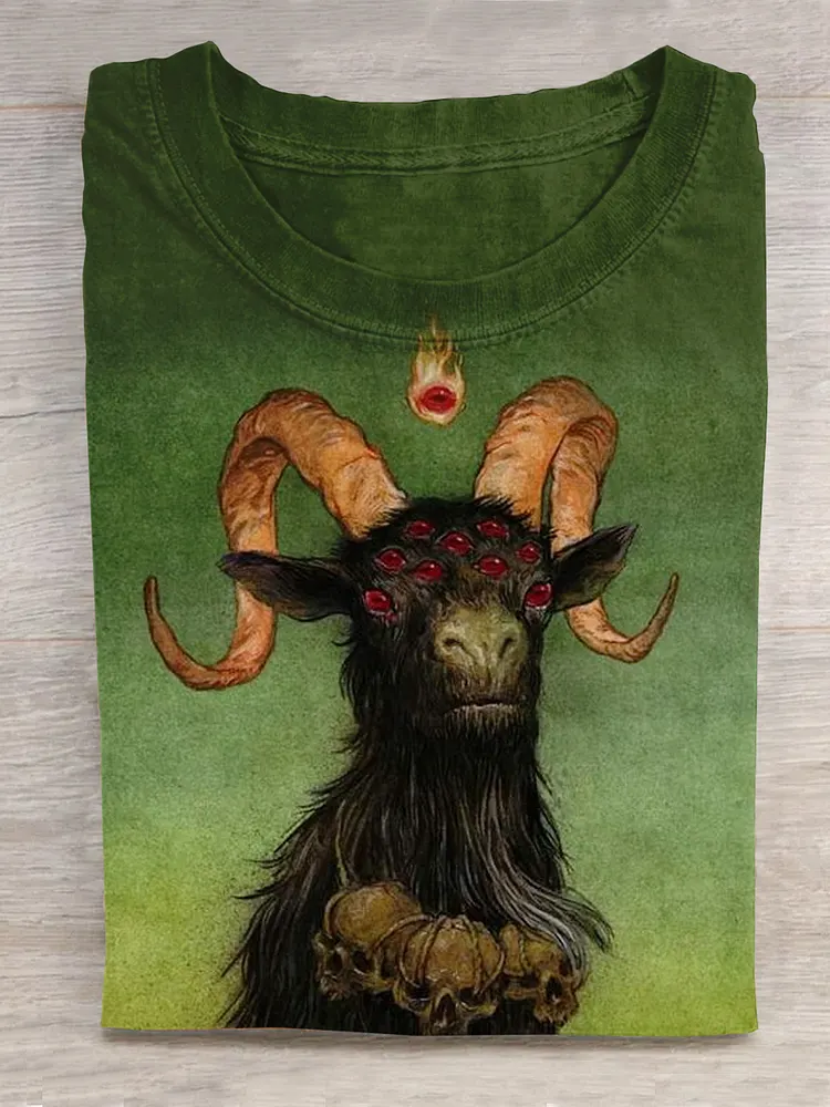 Gothic Goat Vintage Gothic Goat Art Print T-Shirt