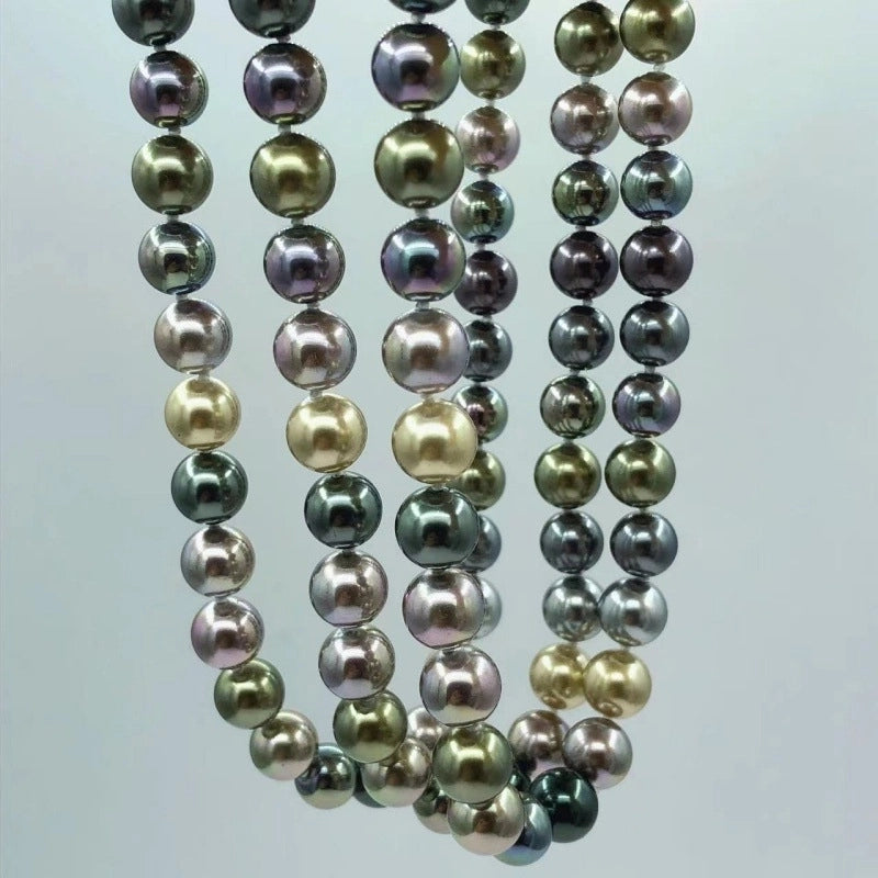 925 Sterling Silver Freshwater Pearl Beaded Geometric Necklace