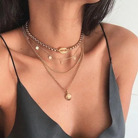 Shell Love Scallop Multilayer Necklace