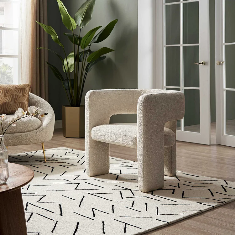 Paloma Boucl&eacute; Armchair, Snow