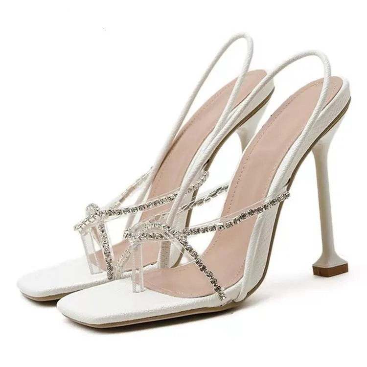 Women's Rhinestone Stiletto High Heel Sandals - 4 Inch Ankle Strap Party Heels By Cape Robbin - View #6