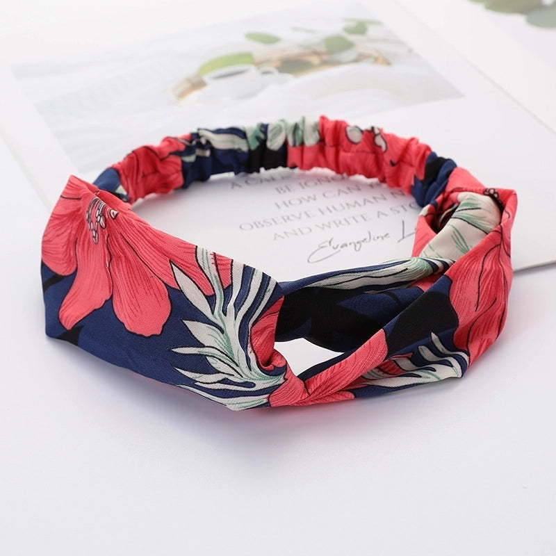 Women’s Lady Polka Dots Flower Cloth Hair Band