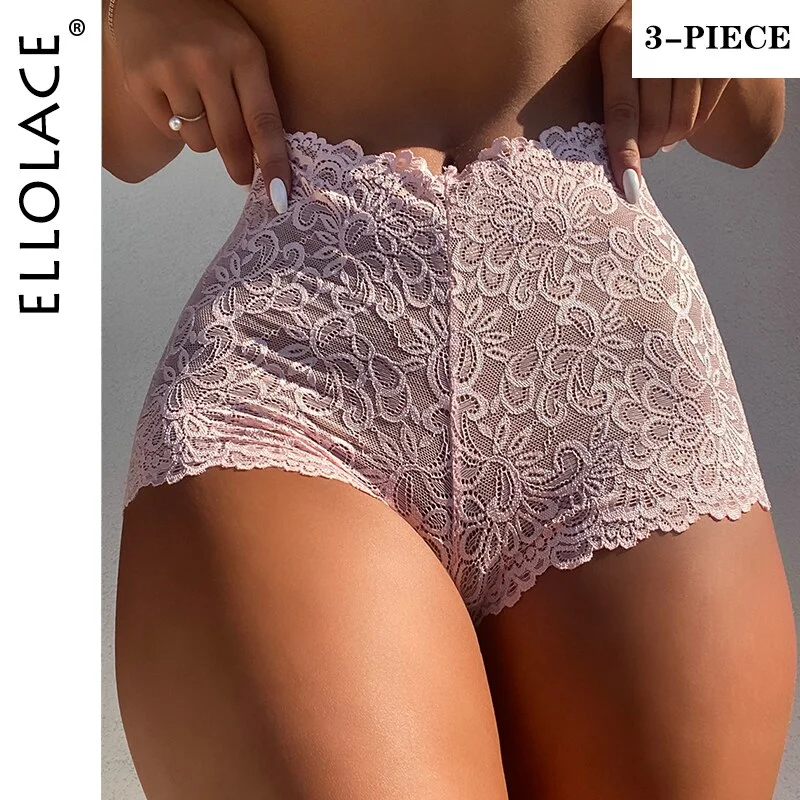 Billionm Lingerie Women's Panties Lace Mid Waist Seamless Square Floral Panty Sexy Transparent Underpanties Fancy Intimates