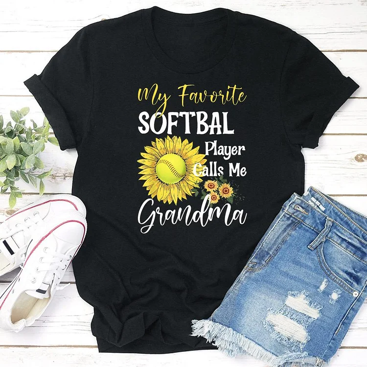 AL™ My favorite softball player call me Grandma T-shirt Tee -03407-Annaletters