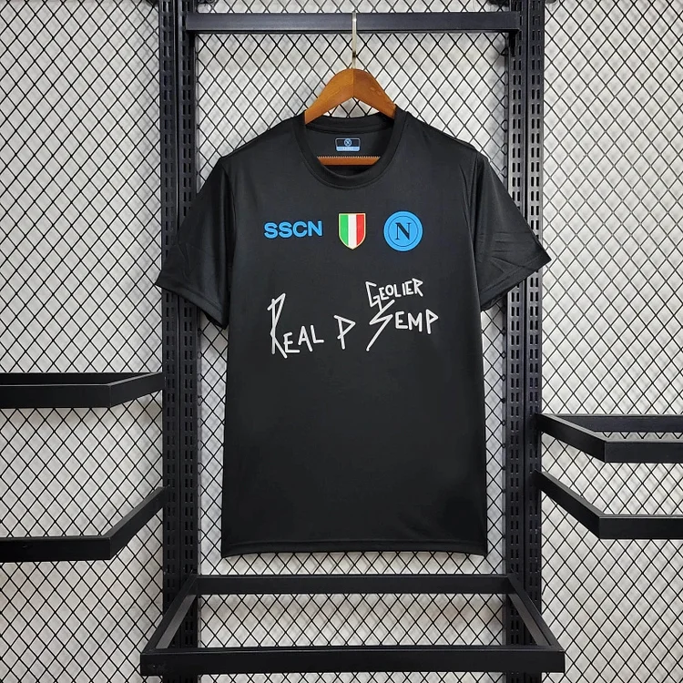 【S~4XL】Napoli x Geolier Special Edition Jersey - Black
