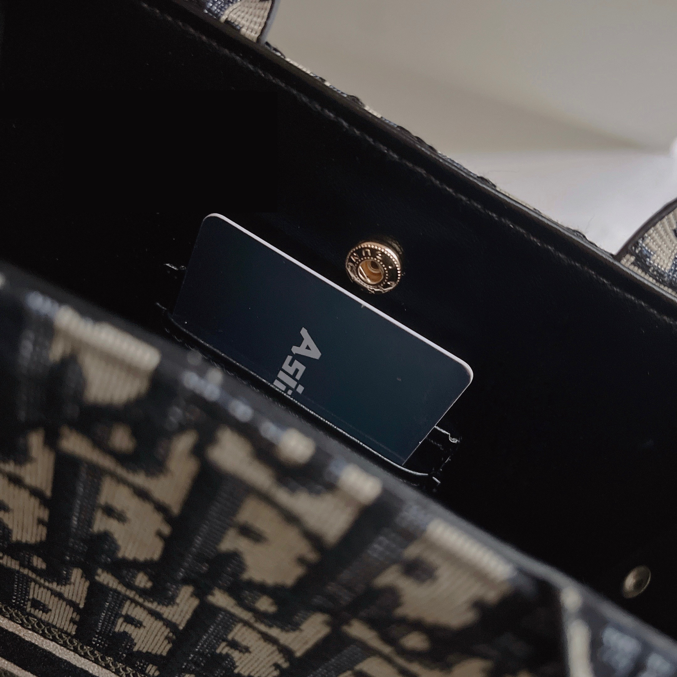 Dior Blue Jacquard Fabric Embroidered Monogram Crossbody Bag Christian Dior Tote Bag
