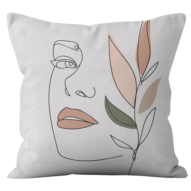 1pc Nordic Abstract Cushion Cover Velvet Throw Pillows Case For Sofa Bed Decorative Pillowcases Minimalist Modern Art Home Decor