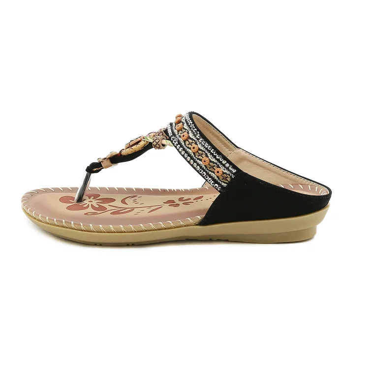 Ladies Bohemian Ethnic Set Toe Flat Sandals shopify Stunahome.com