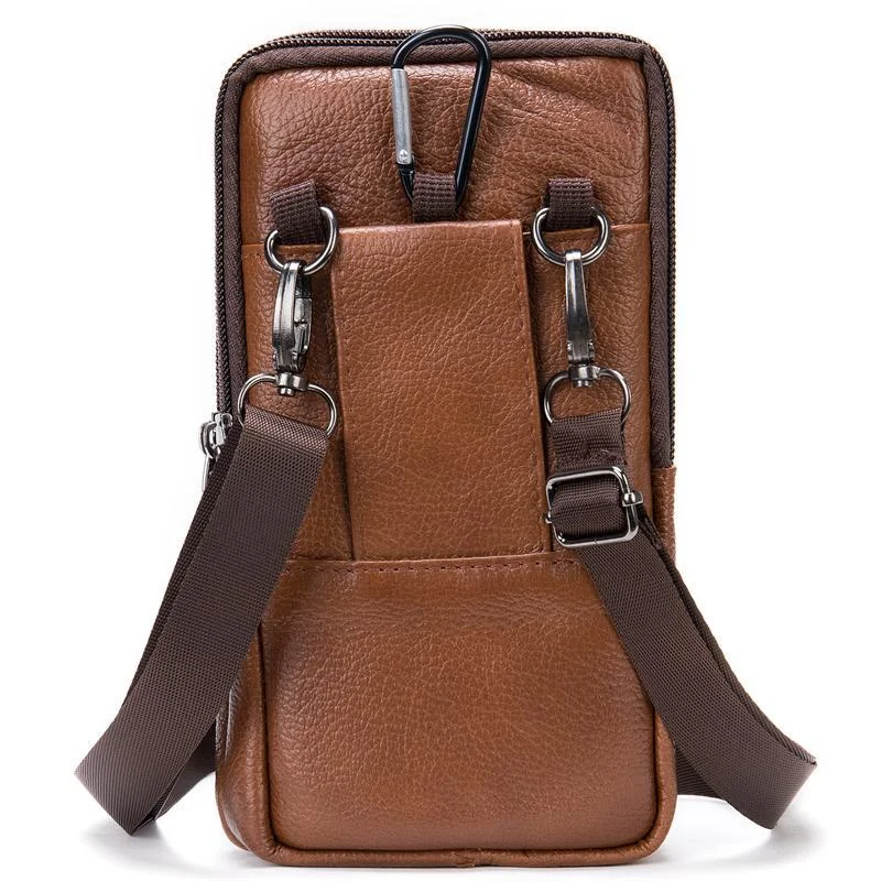 Men's Belt Bag Lightweight Retro Shoulder Bag Leather Crossbody Bag