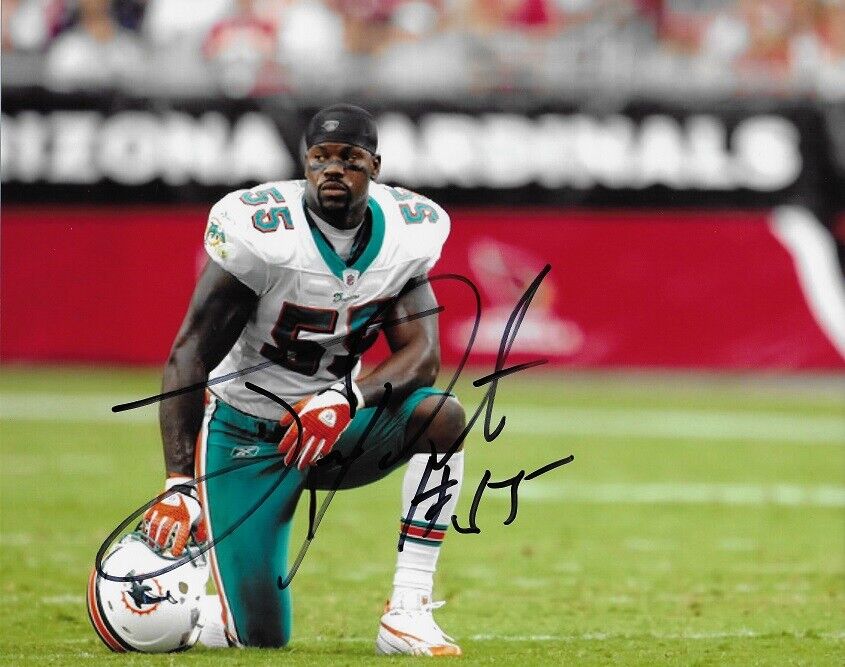 *JOEY PORTER*SIGNED*AUTOGRAPHED*Photo Poster painting*MIAMI*DOLPHINS*NFL*FOOTBALL*COA*8X10*