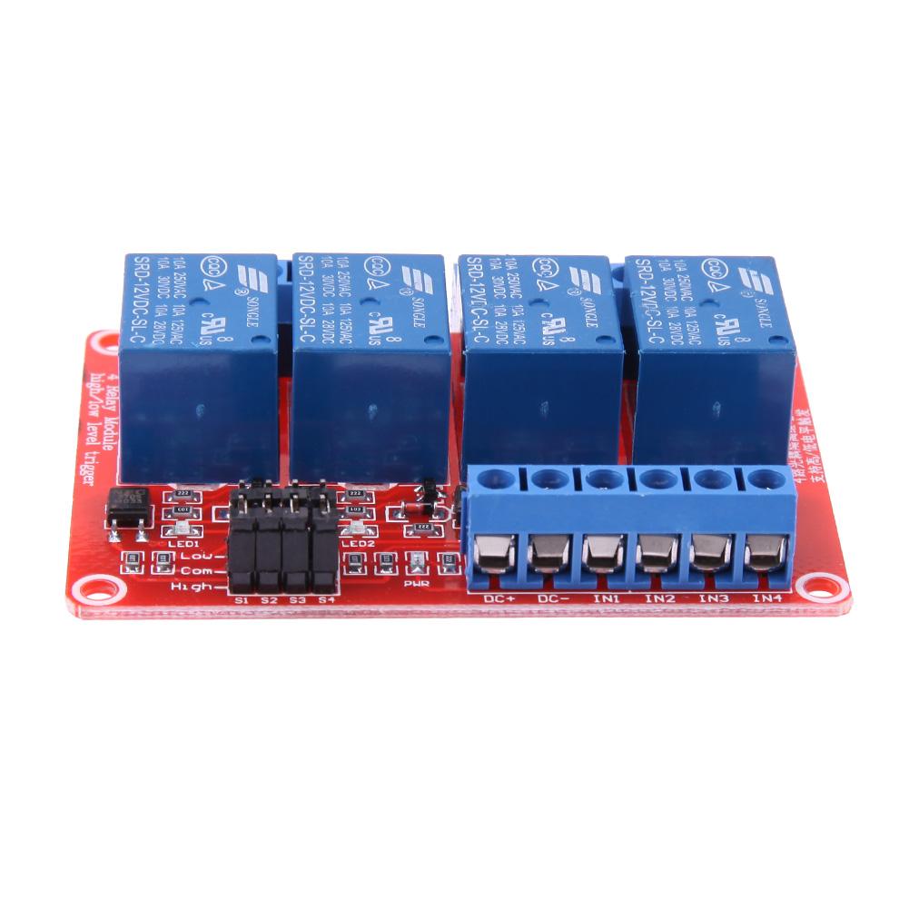 

4-Channel 12V Relay Module with Optocoupler H/L Level Triger for Arduino, 501 Original