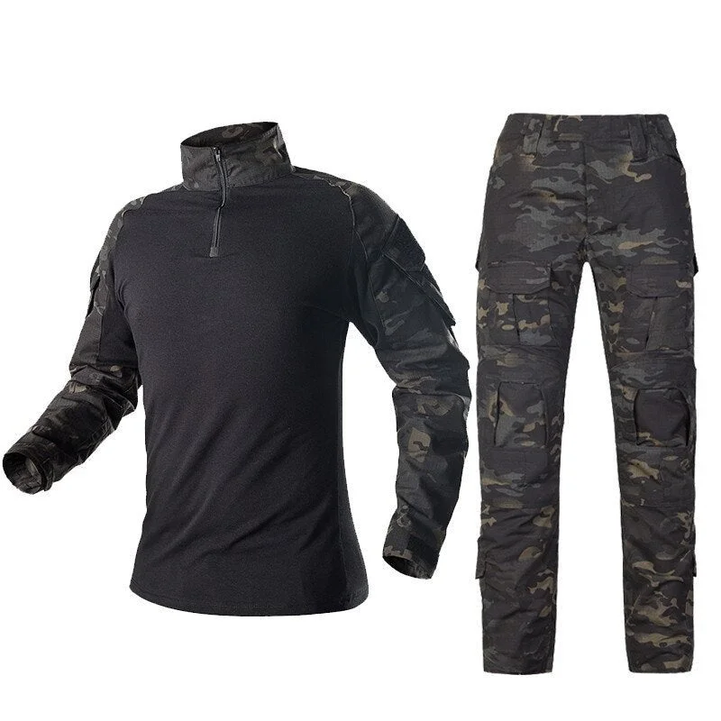 Aonga    Tactical military uniform clothing army of the military combat uniform tactical pants with knee pads camouflage clothes