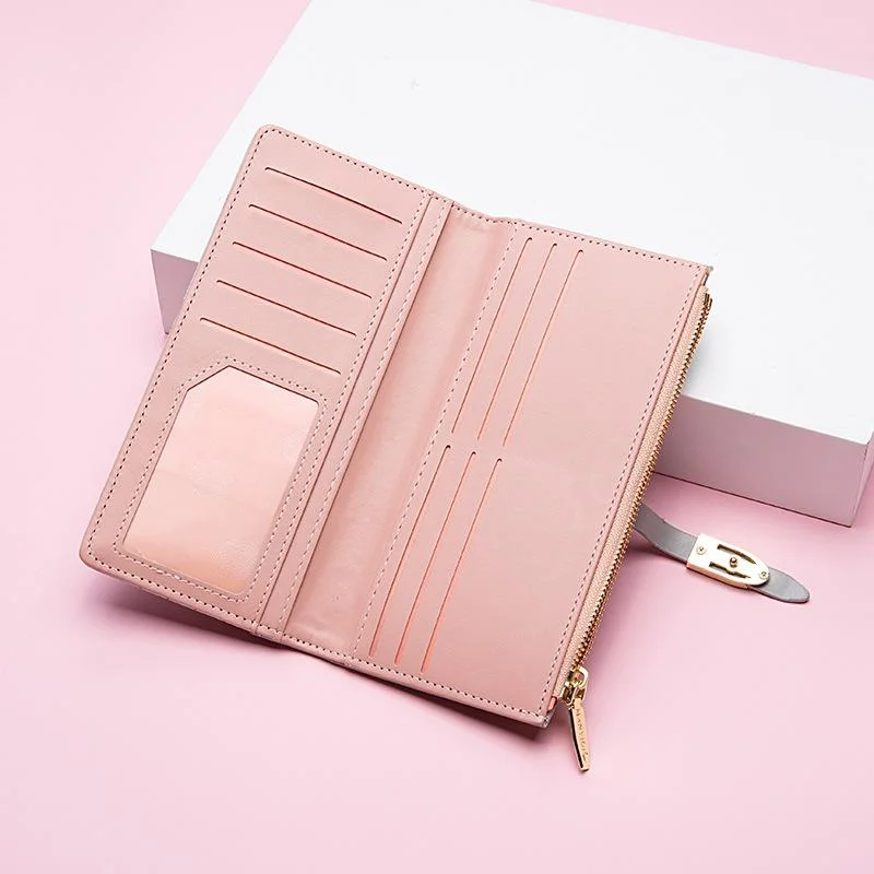 Fashion Wallet Long Girls New Stone Zipper Carry Wallet Card Bag
