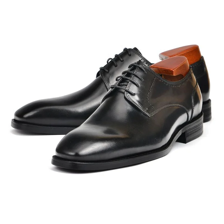 Men's Handmade Black Leather Oxford Dress Shoes