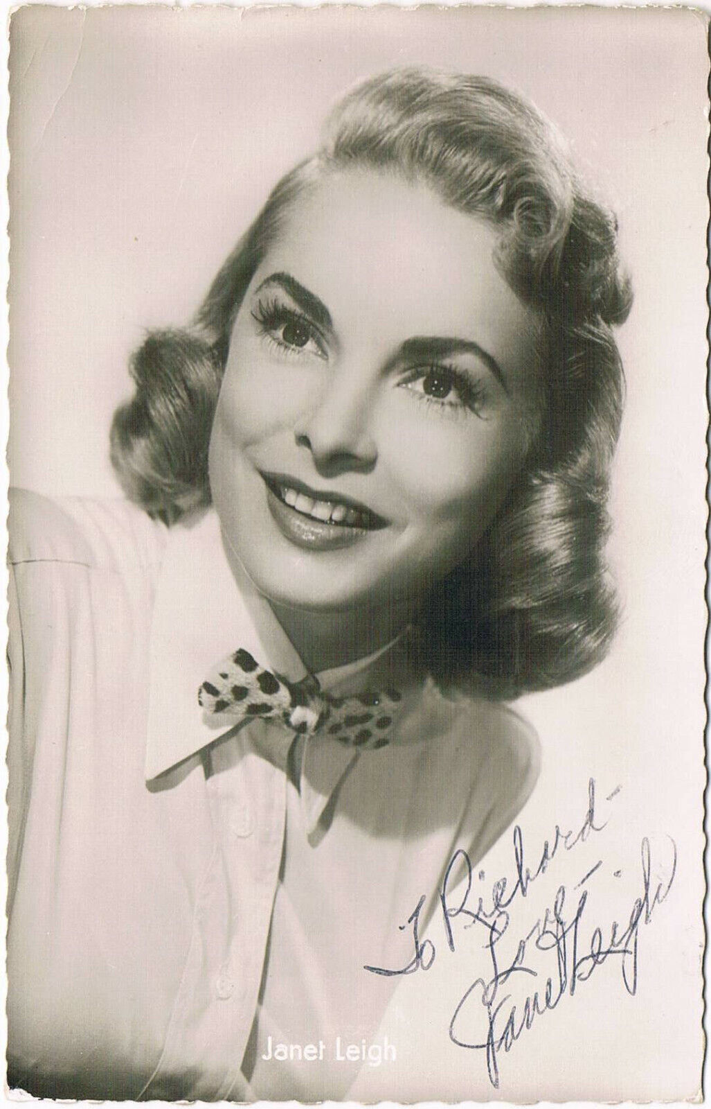 Janet Leigh 1927-2004 autograph signed postcard Photo Poster painting 3.5x5.5