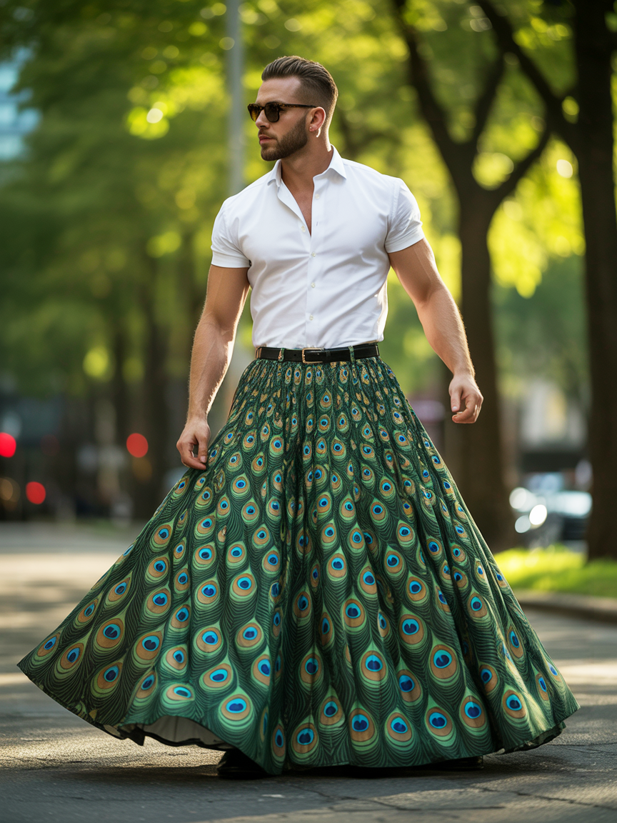 Peacock Men's Festival Carnival Skirt