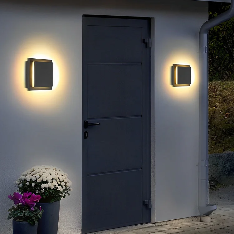 Adjustable Square Waterproof LED Black Modern Outdoor Wall Light Wall Lamp - Appledas