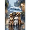 Rainy Umbrella Puppy-11CT Stamped Cross Stitch 40*60cm tapestrymarket