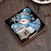 (US Local)5D DIY PU Snowman Diamond Painting Notecard Box Gem Art Sticky Note Holder