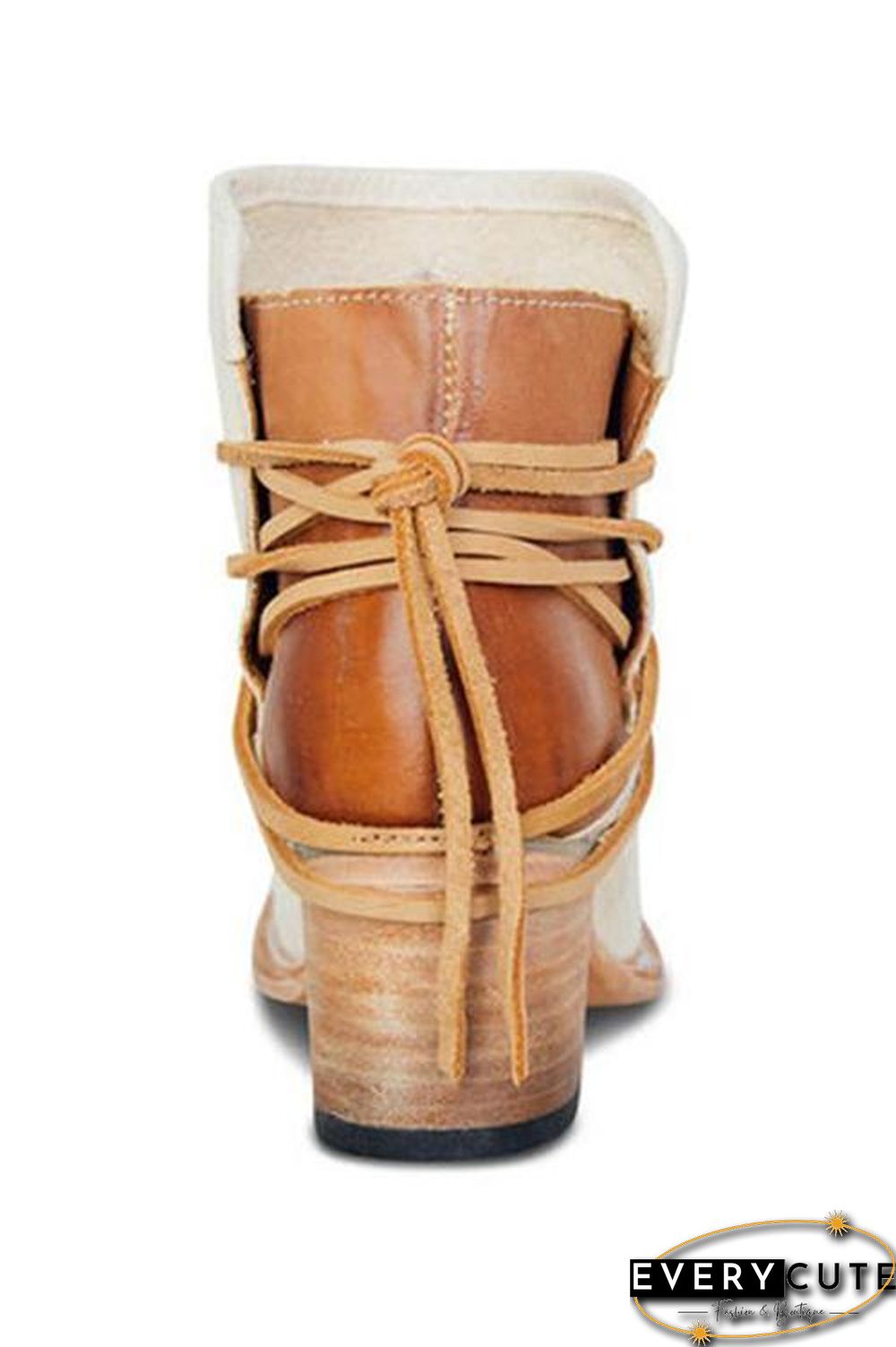 Lace Up Chunky Heels Ankle Boots