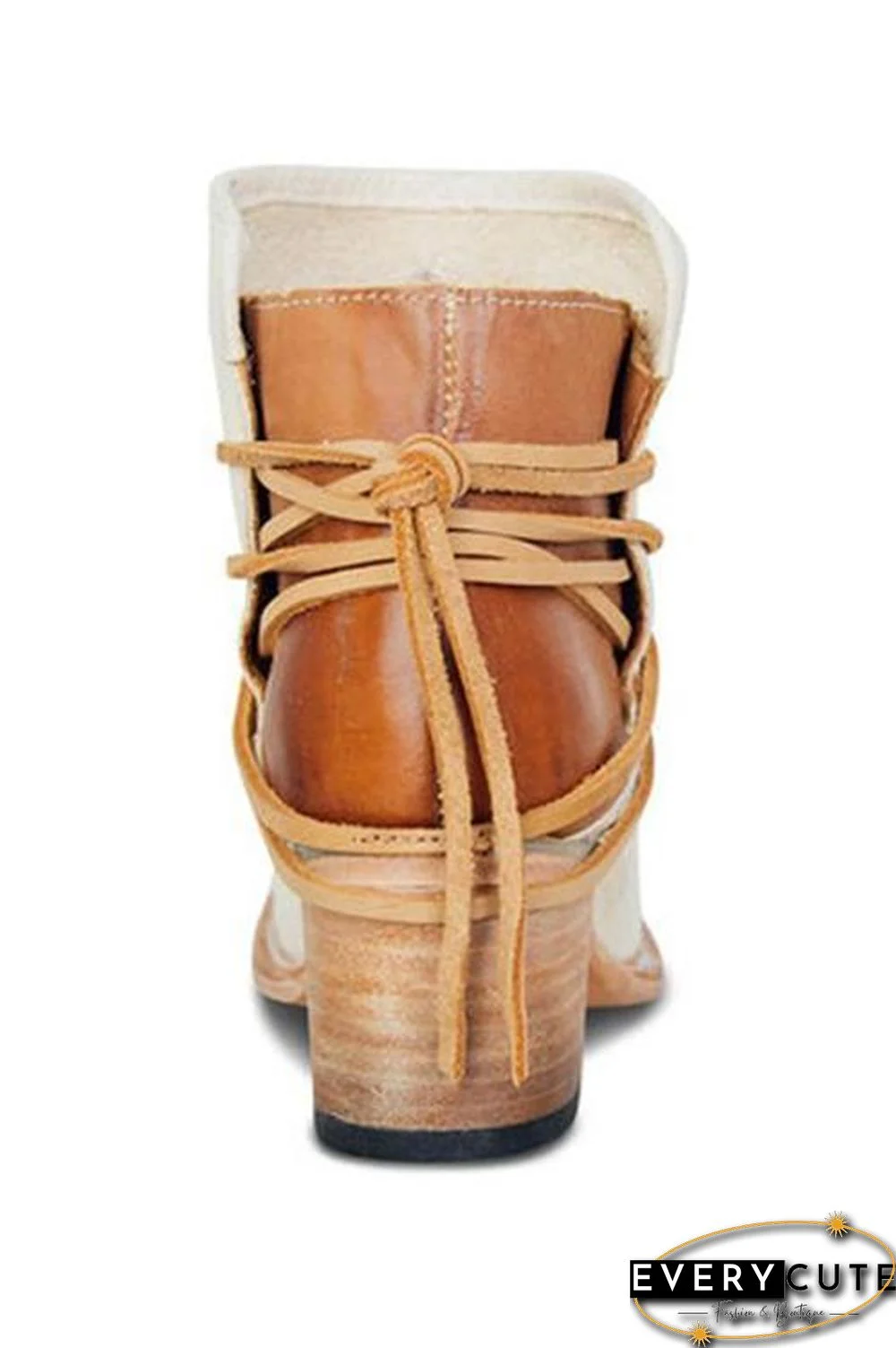 Lace Up Chunky Heels Ankle Boots