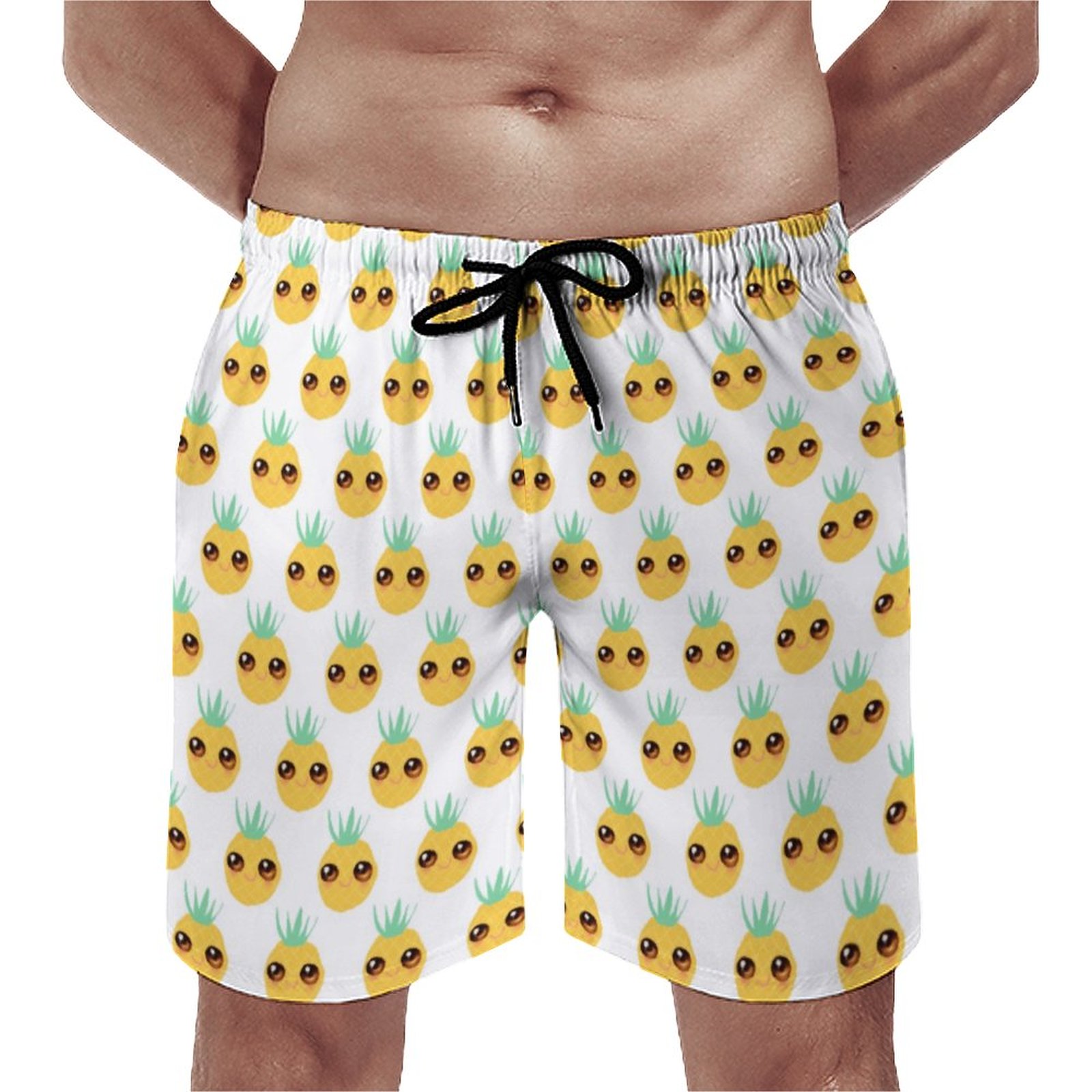 Pineapple Elegant Men's Swim Trunks Summer Board Shorts Quick Dry Beach Short with Pockets
